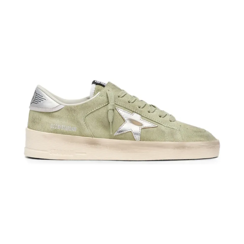 Golden Goose Stardan Sneakers aus Wildleder und laminiertem Leder – Grün (GWF00948F008495)