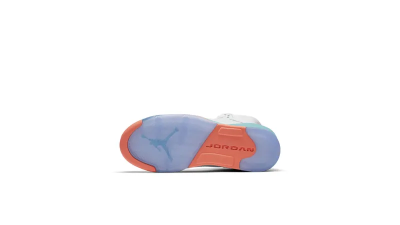 Jordan 5 Retro Light Aqua (GS) White/Crimson Pulse-Light Aqua-Black (440892-100)