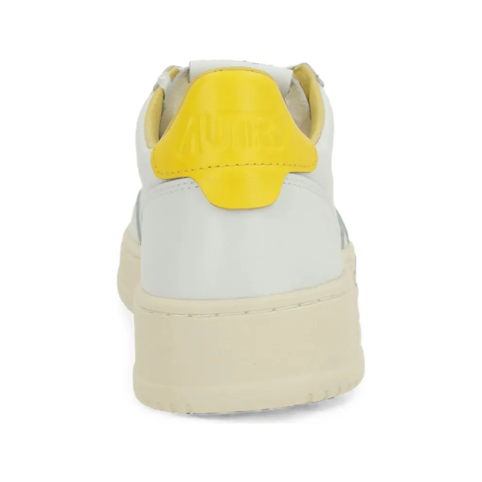 Autry Medalist Perforated Leather “White/Yellow” (AULM ML07)