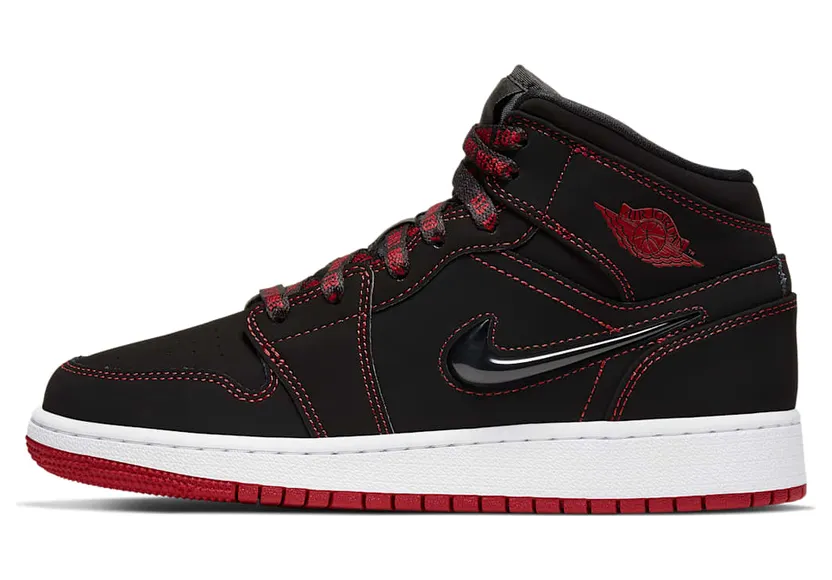 Air Jordan 1 Mid GS Fearless – “Black / White / Gym Red” (CU6617-062)