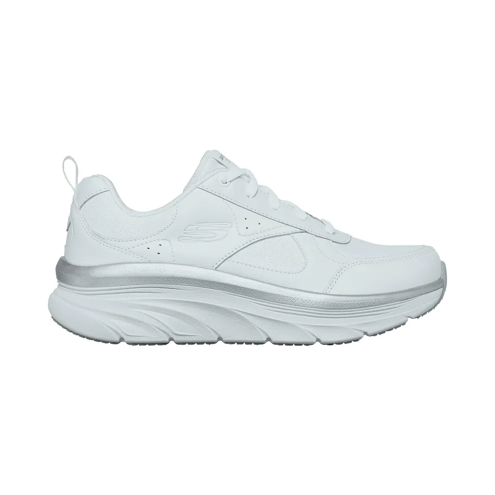 Skechers Relaxed Fit: D’Lux Walker Timeless Path “White / Silver (149312 Wsl)” (149312WSL)