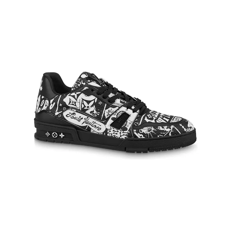 Louis Vuitton Trainer Comic Motifs Black White (1AB9WY)