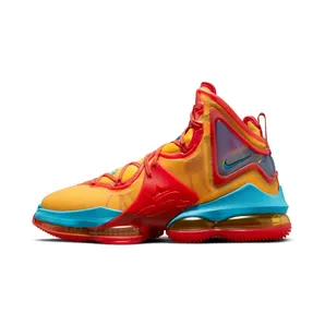 Nike LeBron 19 “Mantra Orange / University Gold / University Red / Light Blue Fury” (DC9338-800)