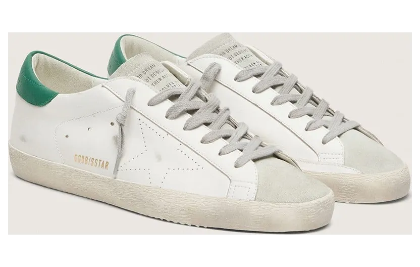 Golden Goose Men’S Super-Star With Perforated Star And Green Heel Tab (GMF00105.F002941.10502) (2)