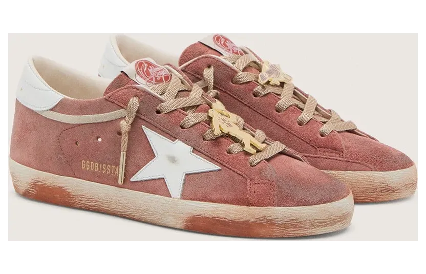 Golden Goose Men’S Super-Star In Rust Suede With Metallic Platinum Leather Star (GMF01002.F009213.40563) (2)