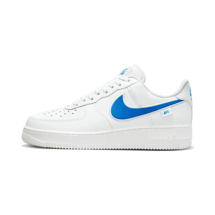Nike Air Force 1 Low ’07 Blue Label “Summit White / Safety Orange / Photo Blue” (FN7804-100)