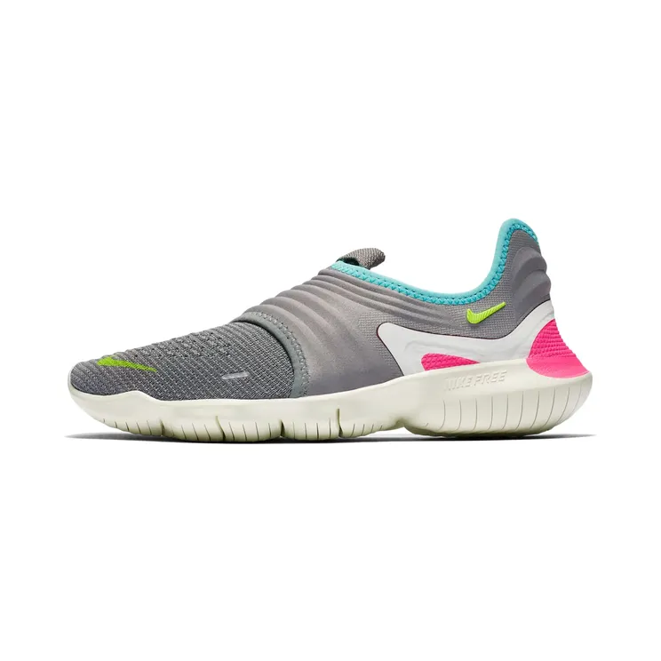 Nike Free RN Flyknit 3.0 Grey “Gunsmoke / Aurora Green / Volt” (AQ5708-002)