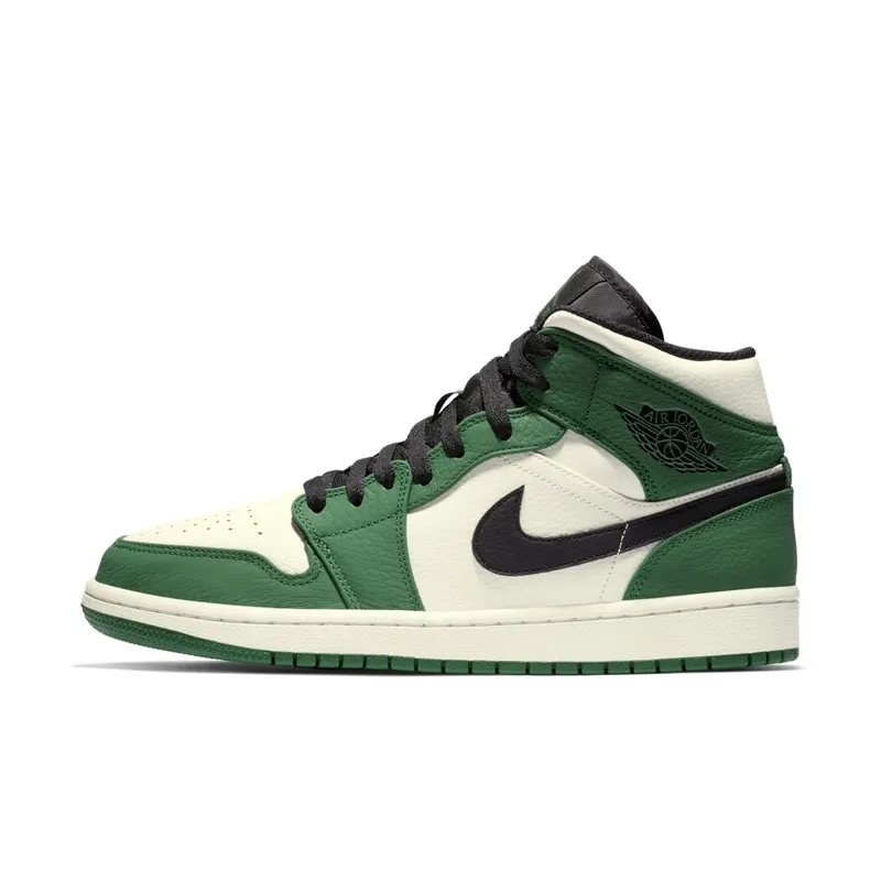 Jordan 1 Mid Pine Green Pine Green/Sail-Black (852542-301)