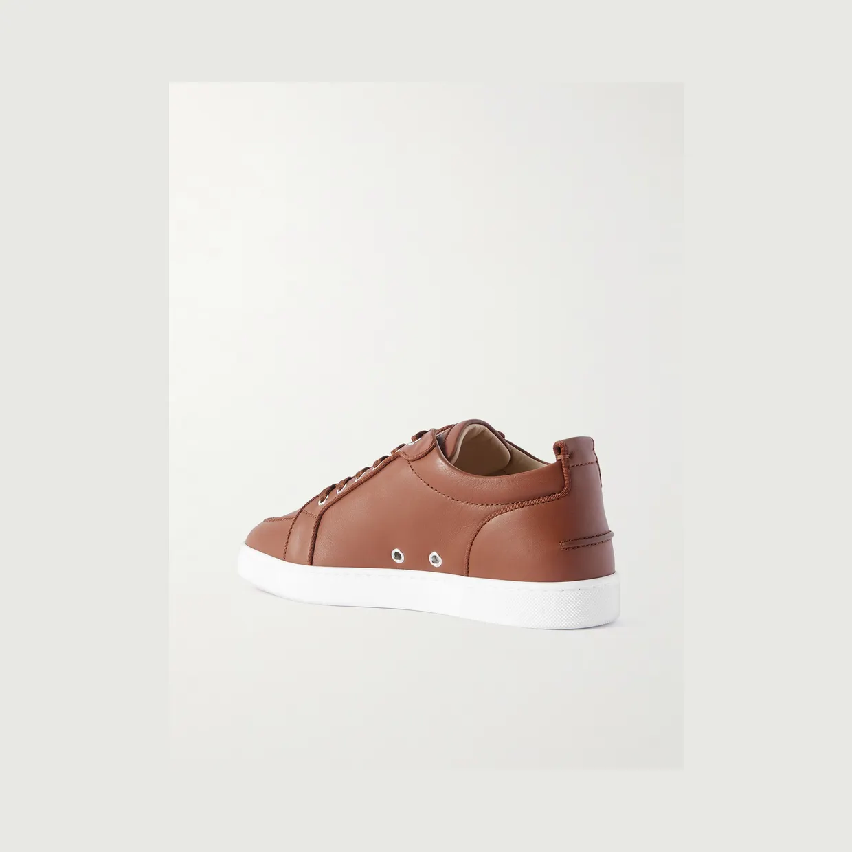 Christian Louboutin Rantulow Orlato Grosgrain-Trimmed Full-Grain Leather Sneakers Brown (3250663) (4)