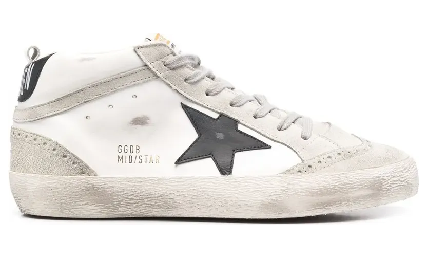 Golden Goose Mid Star sneakers met gerafeld effect – Wit (GMF00122F001487)