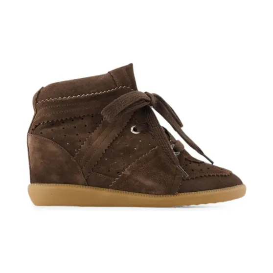 Isabel Marant Boddy suède met sleehak “Brown” (BK0011FAA1E20S)