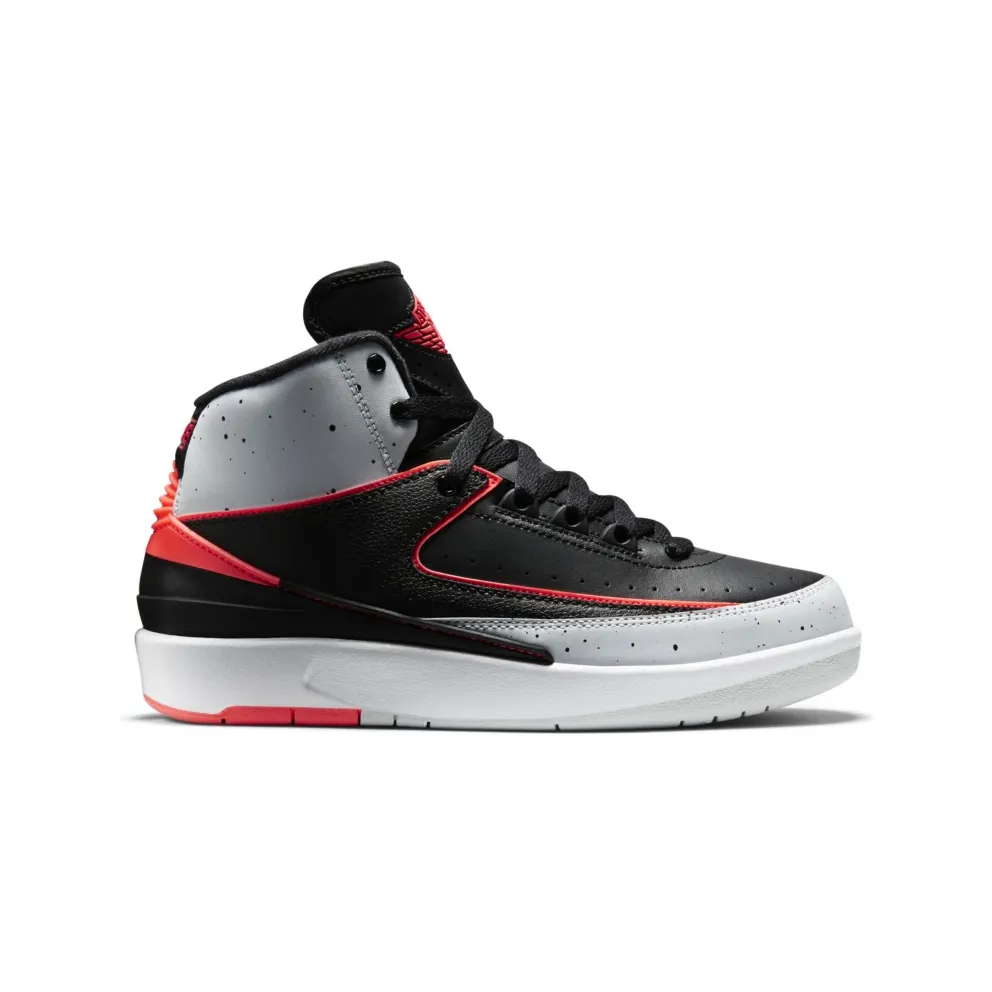 Jordan 2 Retro Infrared 23 (GS) Black/Infrared 23-Pure Platinum-White (395718-023)