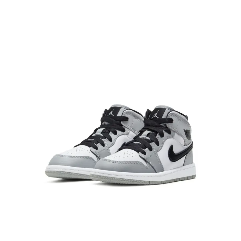 Jordan 1 Mid Light Smoke Grey (PS) Light Smoke Grey/White-Black (640734-092)