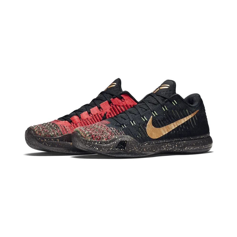 Nike Kobe 10 Elite Christmas Black/Metallic Gold-Bright Crimson (802560-076)