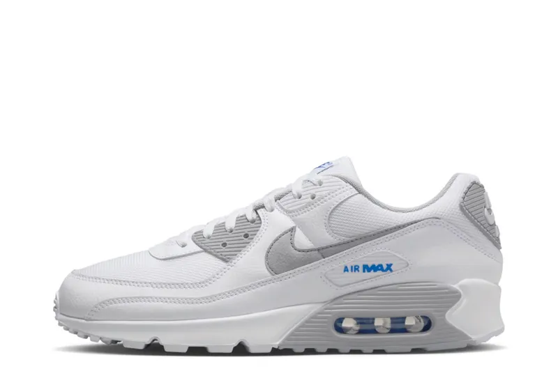 Nike Air Max 90 White Racer Blue Light Smoke Grey (HM0705-100)