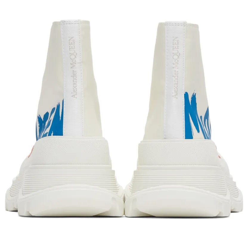 Alexander McQueen White Tread Slick High Sneakers (682420W4RQ9) (4)