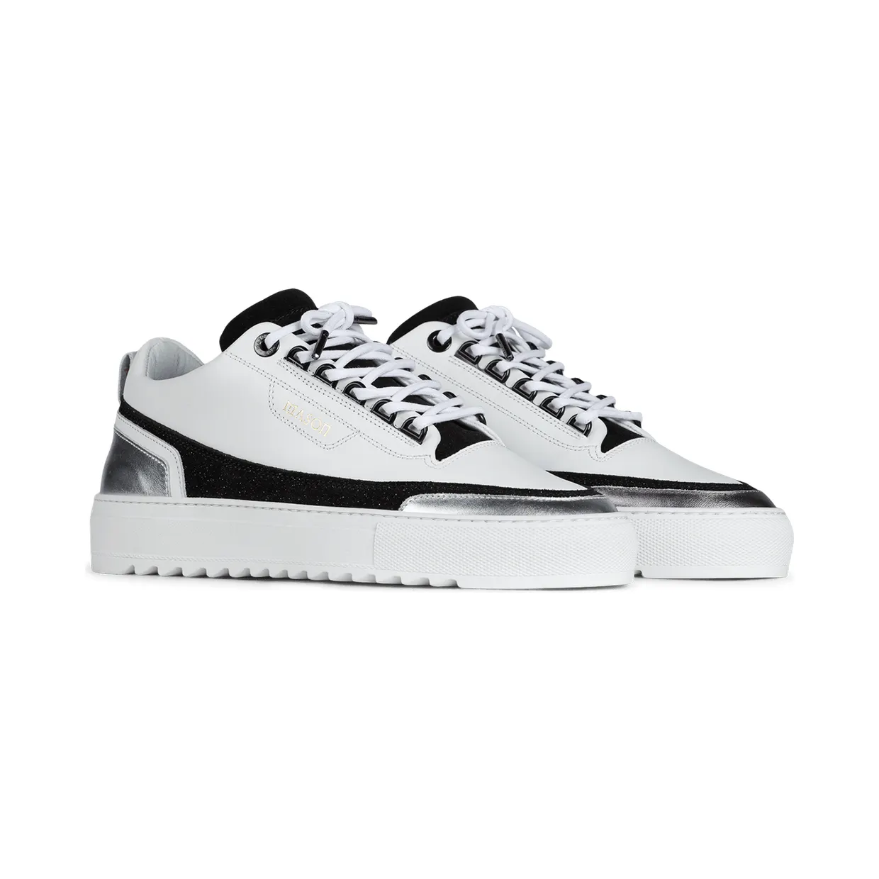 Mason Garments Firenze Leather/Glitter/Metallic White/Black/Gunmetal (FW20-10A)