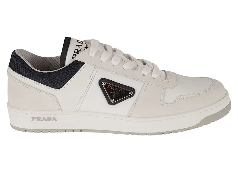 Prada Downtown Leather Re Nylon Sneaker White Blue (2EE391-BRC-F075A)
