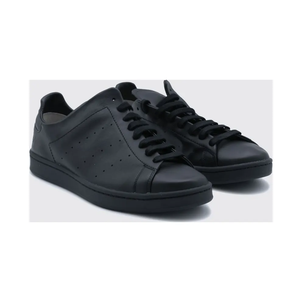 Y-3 Diagonal Stan Smith Leather with Printed Logo and Round Toe Black (KZ9073)