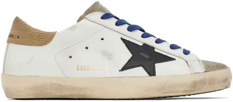 Golden Goose White & Taupe Super-Star Classic Sneakers (GMF00101.F003208.11178)