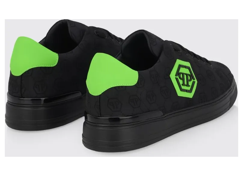 Philipp plein Fabric Sneakers with Hexagon Jacquard Black (PAFSMSC4093PTE021N0227) (2)