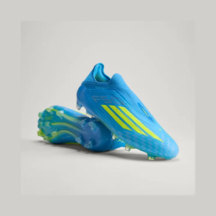 adidas F50 Elite Laceless Firm Ground Football Boots “Lucid Ray Blue / Team Solar Yellow 2 / Lucid Aquamarine” (JR6461)