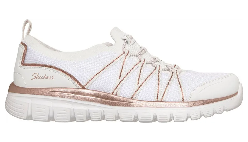 Skechers Graceful – Purecrush – Wit / Roos Goud – “Wit” (100888 WTRG)