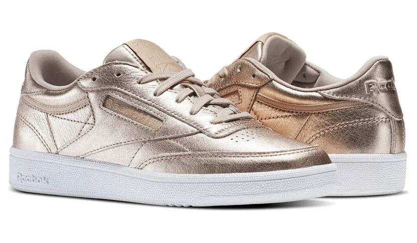 Reebok Club C 85 Melted Metal Pearl Metallic (W) Pearl Metallic/Peach White (Other Brands Reebok)