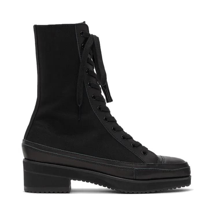 Yohji Yamamoto Black Canvas Heeled High Top Sneakers (FX-E03-062)