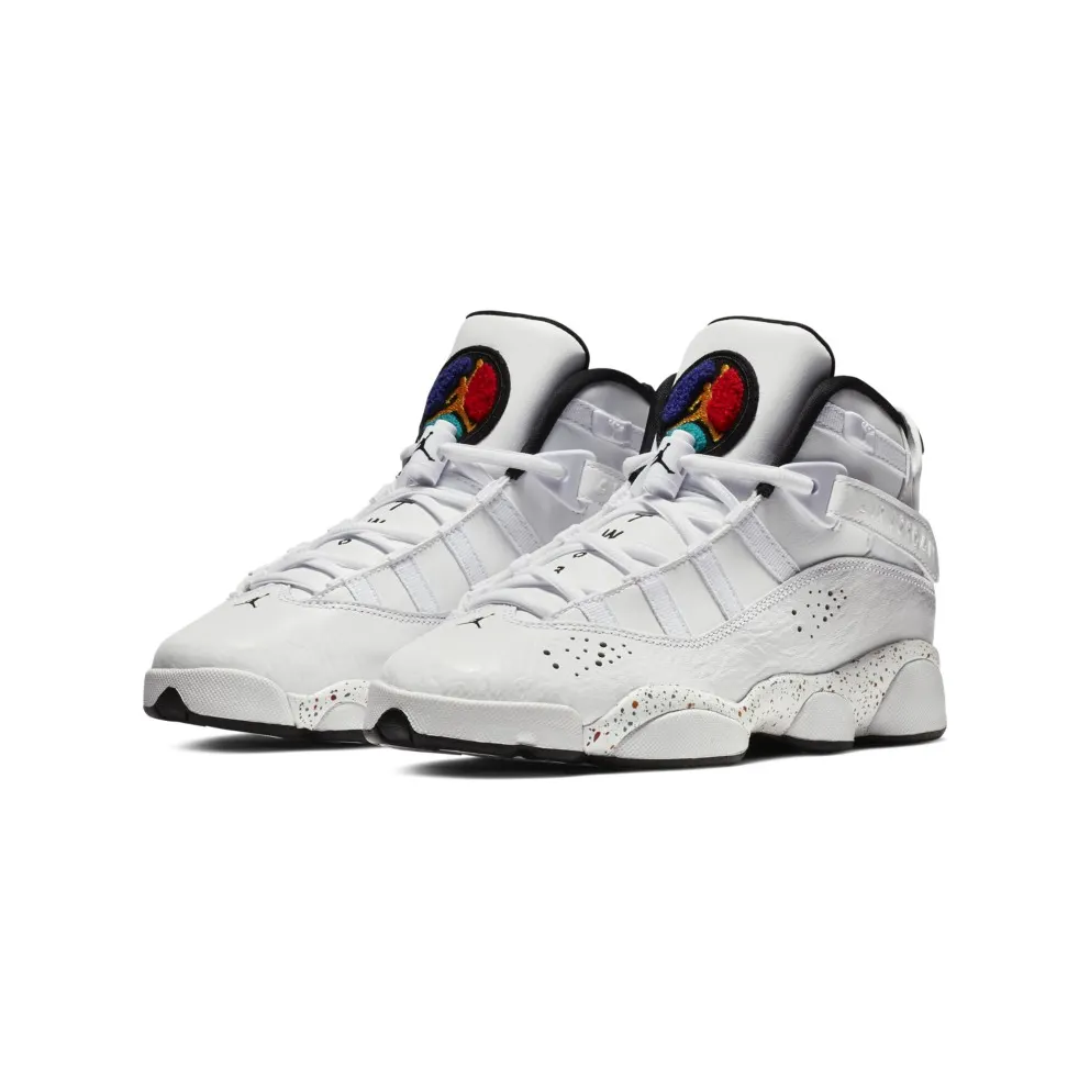 Jordan 6 Rings Confetti (GS) White/Black-White-Grey Fog (323419-100)