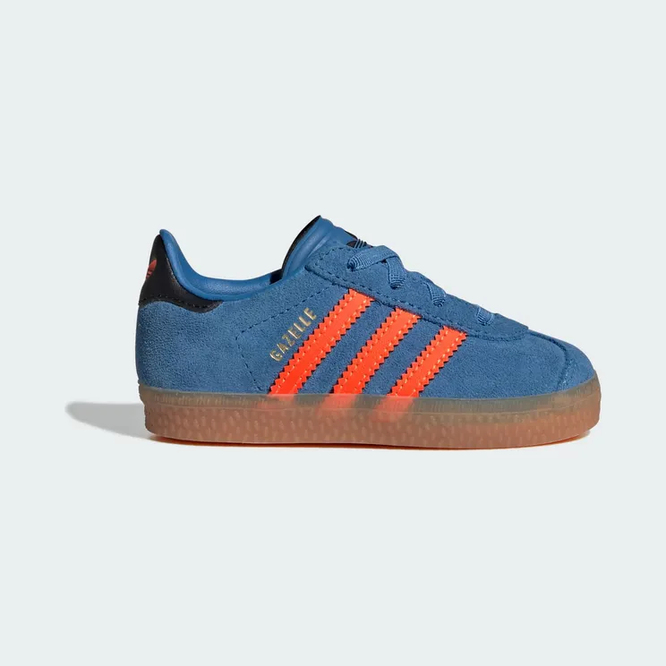 adidas Gazelle Comfort Closure Elastic Laces Shoes Kids “Focus Blue / Solar Orange / Core Black” (JP7134)