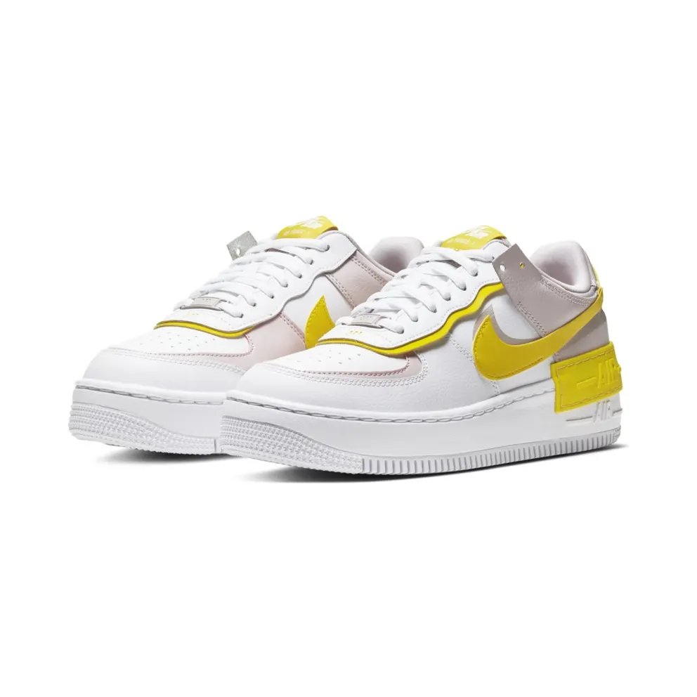 Nike Air Force 1 Shadow White Barely Rose (W) White/Barely Rose-Platinum Violet-Speed Yellow (CJ1641-102)