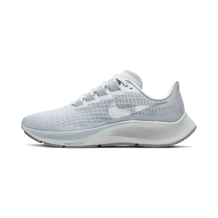 Nike Air Zoom Pegasus 37 Grey Metallic Silver (W) “Pure Platinum / Wolf Grey / White / Metallic Silver” (BQ9647-009)