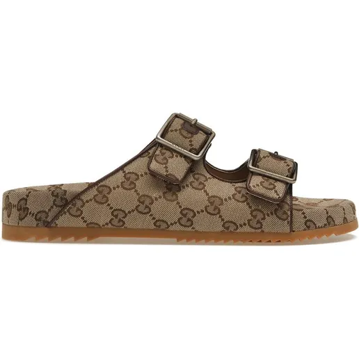 Gucci Strap Slide Sandal Beige Canvas (658020 2HK60 9791)