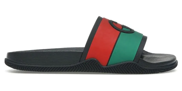 Gucci Slides Interlocking G Black Red Green (655461 JFA00 8815)