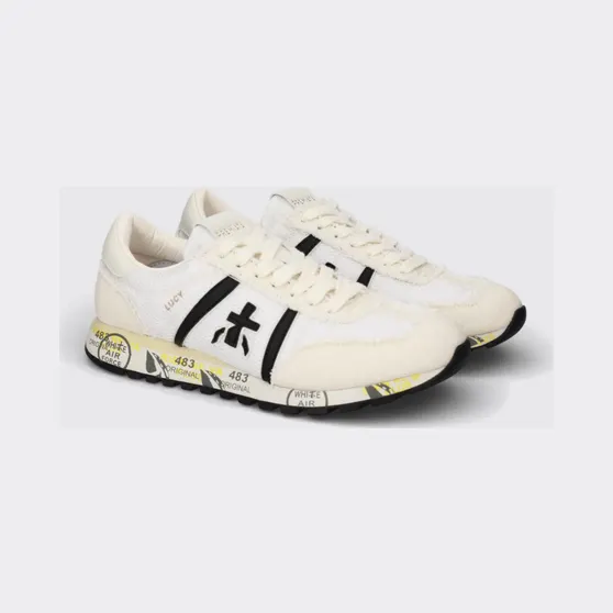 Premiata Lucy Suede and Nylon Sneakers White (LUCYD8139)