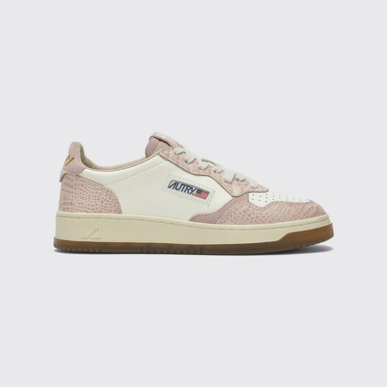 Medalist Low sneakers in white/pink with crocodile-effect inserts AULWCZ03/T_AUTRY-CZ03_500-41 (2)