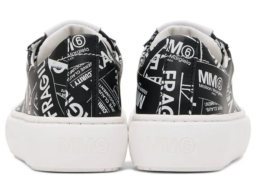 MM6 Maison Margiela Kids Black Fragile Logo Sneakers (72072) (2)