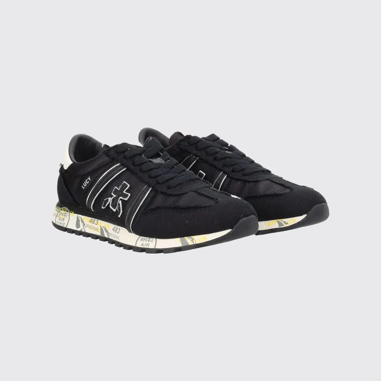 Premiata Lucy Suede and Nylon Sneakers Black (LUCYD8140)
