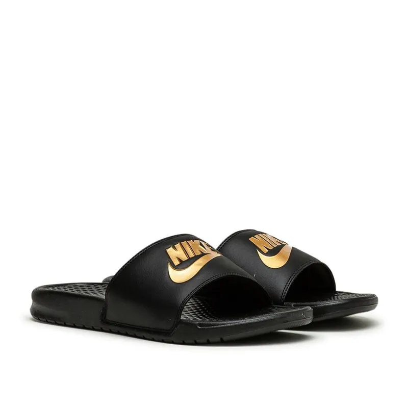 Nike Benassi Slides Just Do It Black/Metallic Gold (343880-016)
