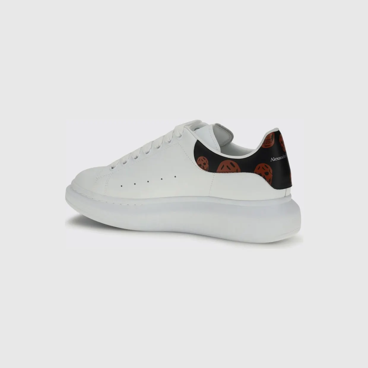 Mcqueen Oversize Leather Sneakers with Skull Print White (553680WIAKB9145) (2)