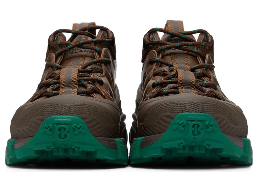 Burberry Brown & Green Arthur Sneakers (8045701) (2)