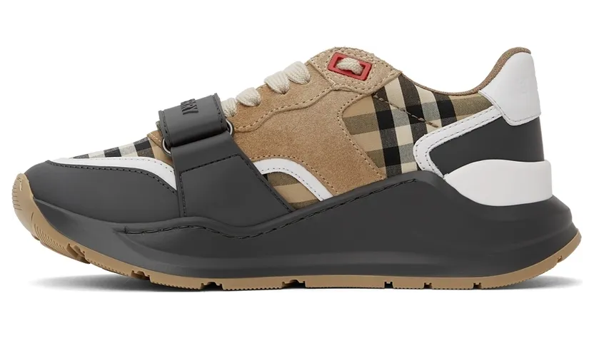 Burberry Tan & Grey Ramsey Sneaker (8032371) (3)