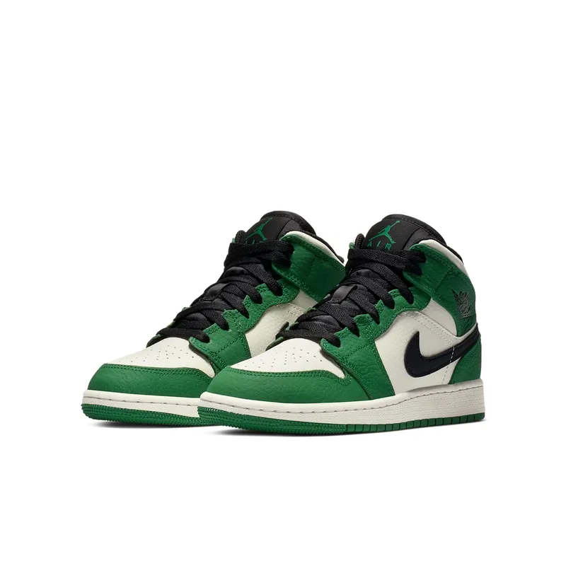 Jordan 1 Mid Pine Green (GS) Pine Green/Sail-Black (BQ6931-301)