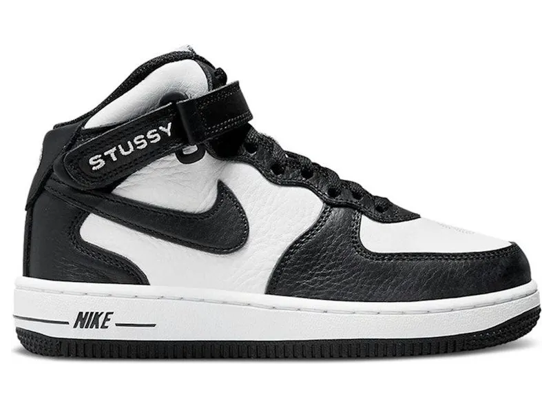 Nike Air Force 1 Mid Stussy Light Bone Black (DN4158-002)
