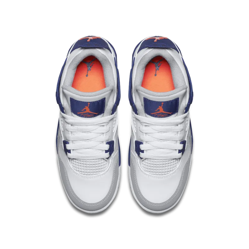 Jordan 4 Retro Deep Royal Blue (GS) White/Deep Royal Blue-Wolf Grey-Hyper Orange (487724-132)