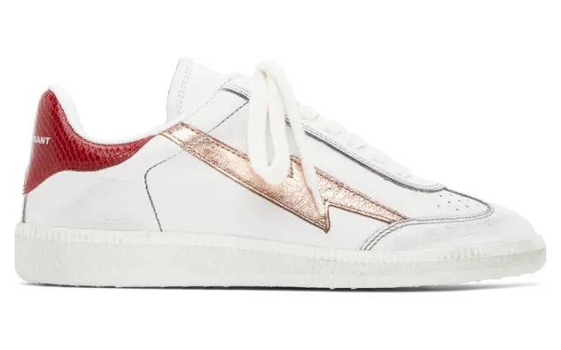 Isabel Marant White and Rose Gold Bryce Sneakers (20ABK0029-20A039S)