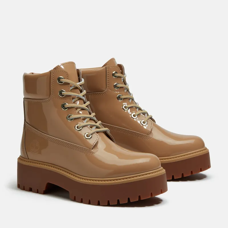 Timberland Stone Street 6″ Waterproof Platform Boot Beige Patent Leather (TB0A2H3C-AKJ)
