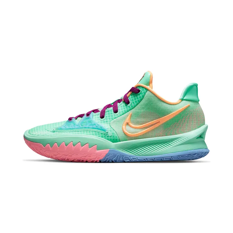 Nike Kyrie Low 4 “Green Glow / Red Plum / Metallic Gold / Atomic Orange” (CW3985-300)