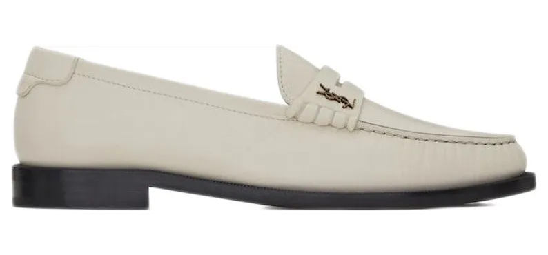Saint Laurent LE Loafer Penny Slippers Pearl (67023218RTT1906)